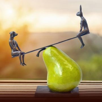 The Pearfect See Saw Lovers (Bronze Sculpture)