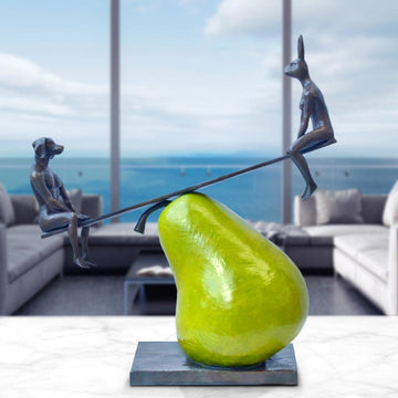 The Pearfect See Saw Lovers (Bronze Sculpture)