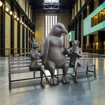 The Penguin Bench of Friendship (Bronze Sculpture)