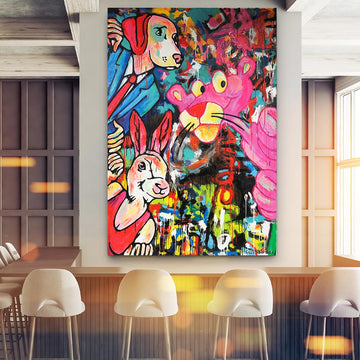 Pink Panther Was Their Detective (Original Painting)