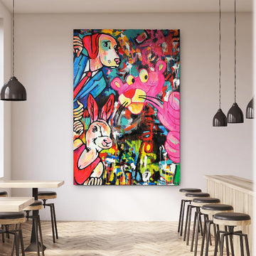 Pink Panther Was Their Detective (Original Painting)