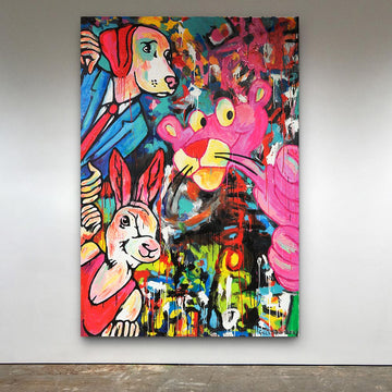 Pink Panther Was Their Detective (Original Painting)