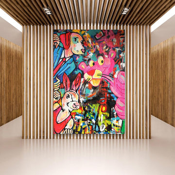 Pink Panther Was Their Detective (Original Painting)