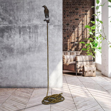 Piper, the magpie on long rope (Bronze Sculpture)