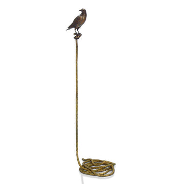 Piper, the magpie on long rope (Bronze Sculpture)