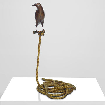 Piper, the Magpie on Short Rope (Bronze Sculpture)