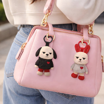 Rabbitgirl and Dogboy - Bold Hearts (Plush Collectible Keychains)