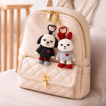 Rabbitgirl and Dogboy - Bold Hearts (Plush Collectible Keychains)