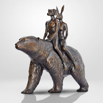 Polar Bear Riders on an Adventure (Bronze Sculpture, Small)