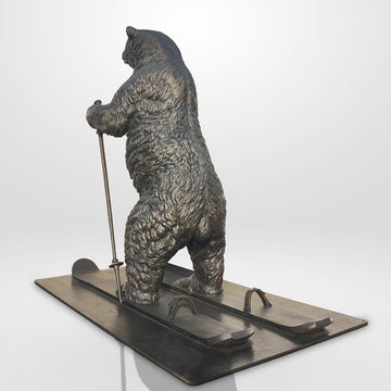 The Polar Bear Races on Skis (Bronze Sculpture)