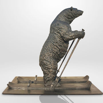 The Polar Bear Races on Skis (Bronze Sculpture)