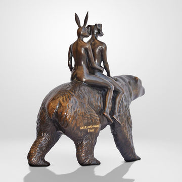 Polar Bear Riders on an Adventure (Bronze Sculpture, Small)