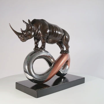 Rhino to Infinity and Beyond (Bronze Sculpture)