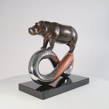 Hippo to Infinity and Beyond (Bronze Sculpture)