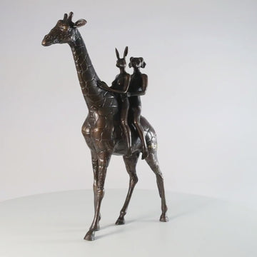 Giraffe Riders (Bronze Sculpture, Small)