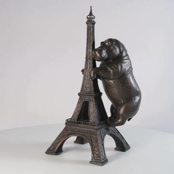 The Hippo Loved the Eiffel Tower (Bronze Sculpture, Small)