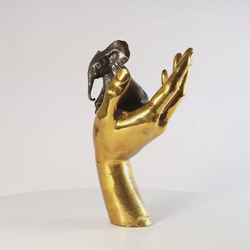 An Elephant in the Hand (Bronze Sculpture, Small)