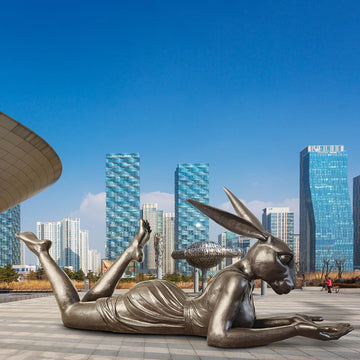 Rabbitwoman Had the Whole World in Her Hands (Bronze Sculpture)