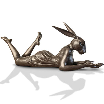Rabbitwoman Had the Whole World in Her Hands (Bronze Sculpture)
