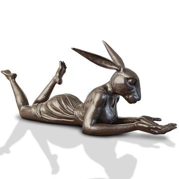 Rabbitwoman Had the Whole World in Her Hands (Bronze Sculpture)