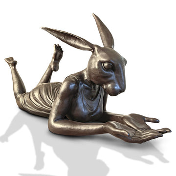 Rabbitwoman Had the Whole World in Her Hands (Bronze Sculpture)