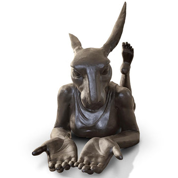 Rabbitwoman Had the Whole World in Her Hands (Bronze Sculpture)