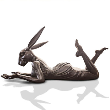 Rabbitwoman Had the Whole World in Her Hands (Bronze Sculpture)