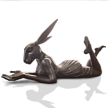 Rabbitwoman Had the Whole World in Her Hands (Bronze Sculpture)