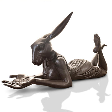 Rabbitwoman Had the Whole World in Her Hands (Bronze Sculpture)