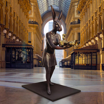 Paparazzi Rabbit (Bronze Sculpture)