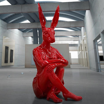 Rabbitwoman Painted the Town Red (Aluminium Sculpture)