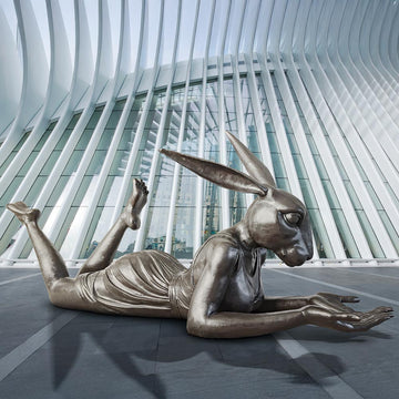 Rabbitwoman Had the Whole World in Her Hands (Bronze Sculpture)
