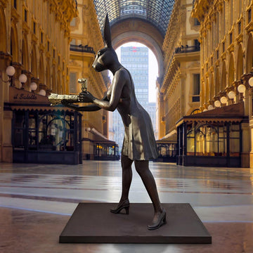 Paparazzi Rabbit (Bronze Sculpture)