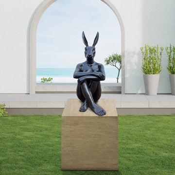 Rabbitwoman Was Content (Bronze Sculpture, Mid-Size)