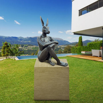 Rabbitwoman Was Content (Bronze Sculpture, Mid-Size)