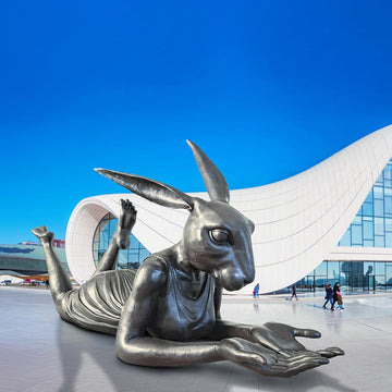 Rabbitwoman Had the Whole World in Her Hands (Bronze Sculpture)