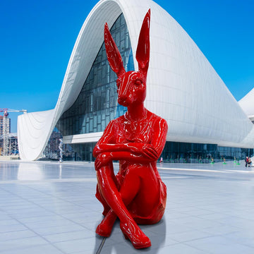 Rabbitwoman Painted the Town Red (Aluminium Sculpture)