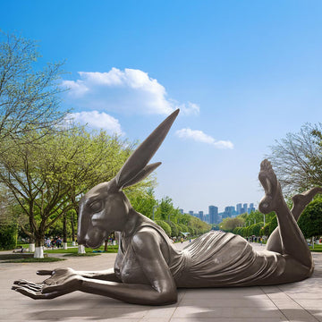 Rabbitwoman Had the Whole World in Her Hands (Bronze Sculpture)