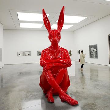 Rabbitwoman Painted the Town Red (Aluminium Sculpture)