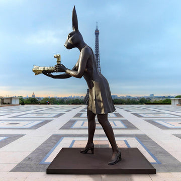 Paparazzi Rabbit (Bronze Sculpture)