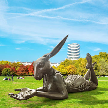 Rabbitwoman Had the Whole World in Her Hands (Bronze Sculpture)