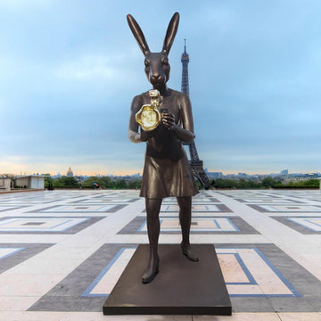 Paparazzi Rabbit (Bronze Sculpture)