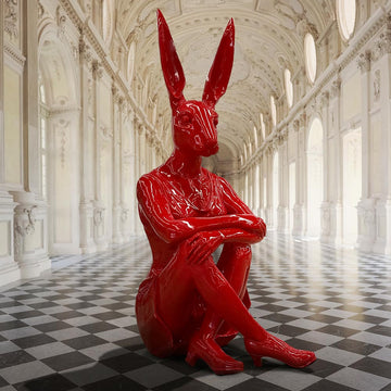 Rabbitwoman Painted the Town Red (Aluminium Sculpture)