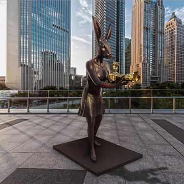 Paparazzi Rabbit (Bronze Sculpture)