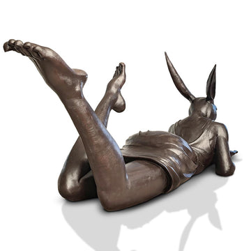 Rabbitwoman Had the Whole World in Her Hands (Bronze Sculpture)