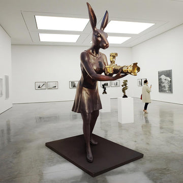 Paparazzi Rabbit (Bronze Sculpture)