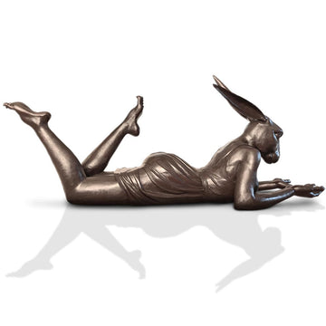 Rabbitwoman Had the Whole World in Her Hands (Bronze Sculpture)