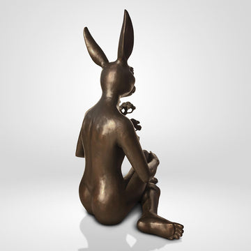 Rabbitwoman and the Bonsai (Bronze Sculpture)