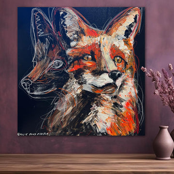 Red, the vanishing Sierra Nevada red fox (Original Painting)