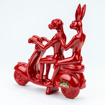 Happy mini vespa riders (Resin Sculpture)